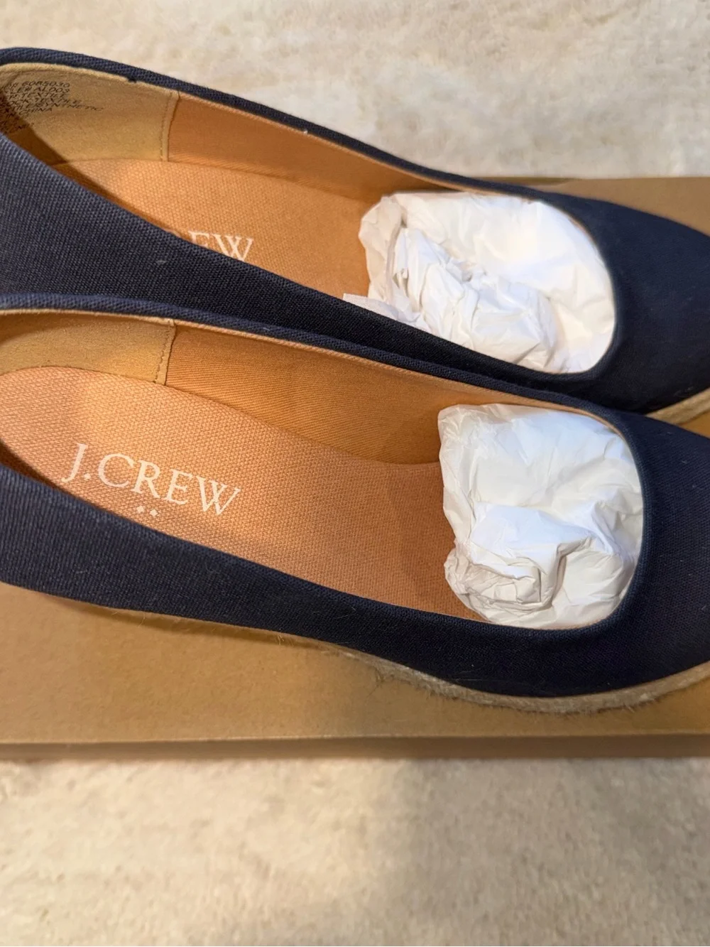 J. Crew Navy Canvas Espadrille Flats